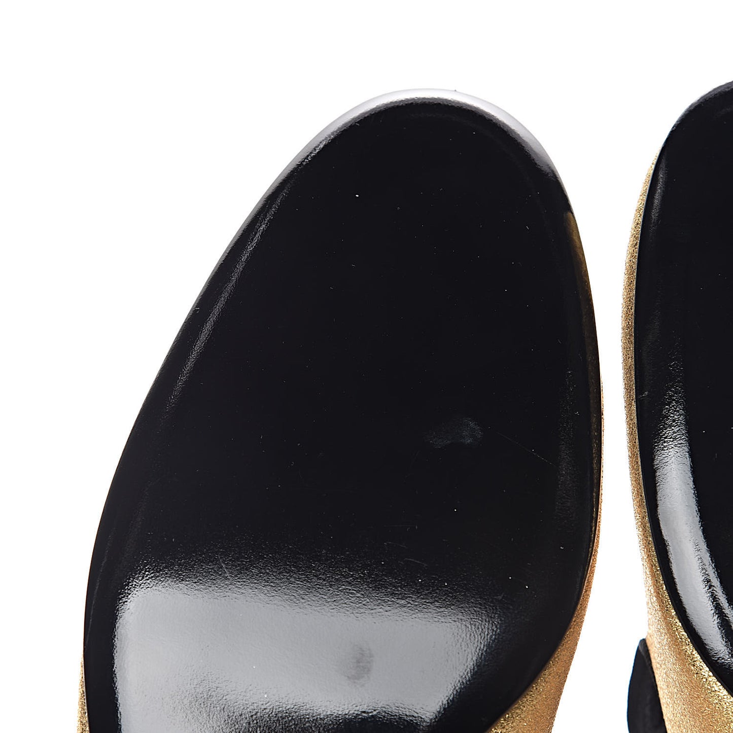 Metallic Calfskin Smoking Slipper Flat Loafers 38 Gold
