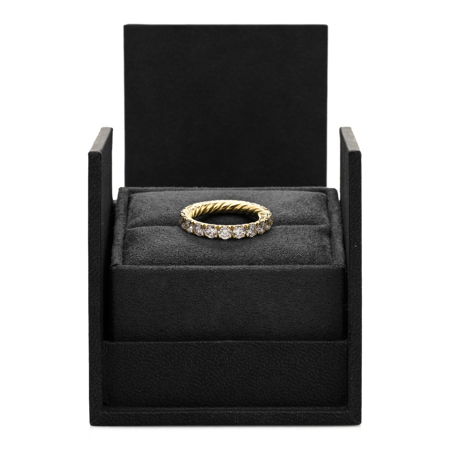 18K Yellow Gold Diamond 3.6mm Eden Eternity Wedding Band Ring 54 6.75