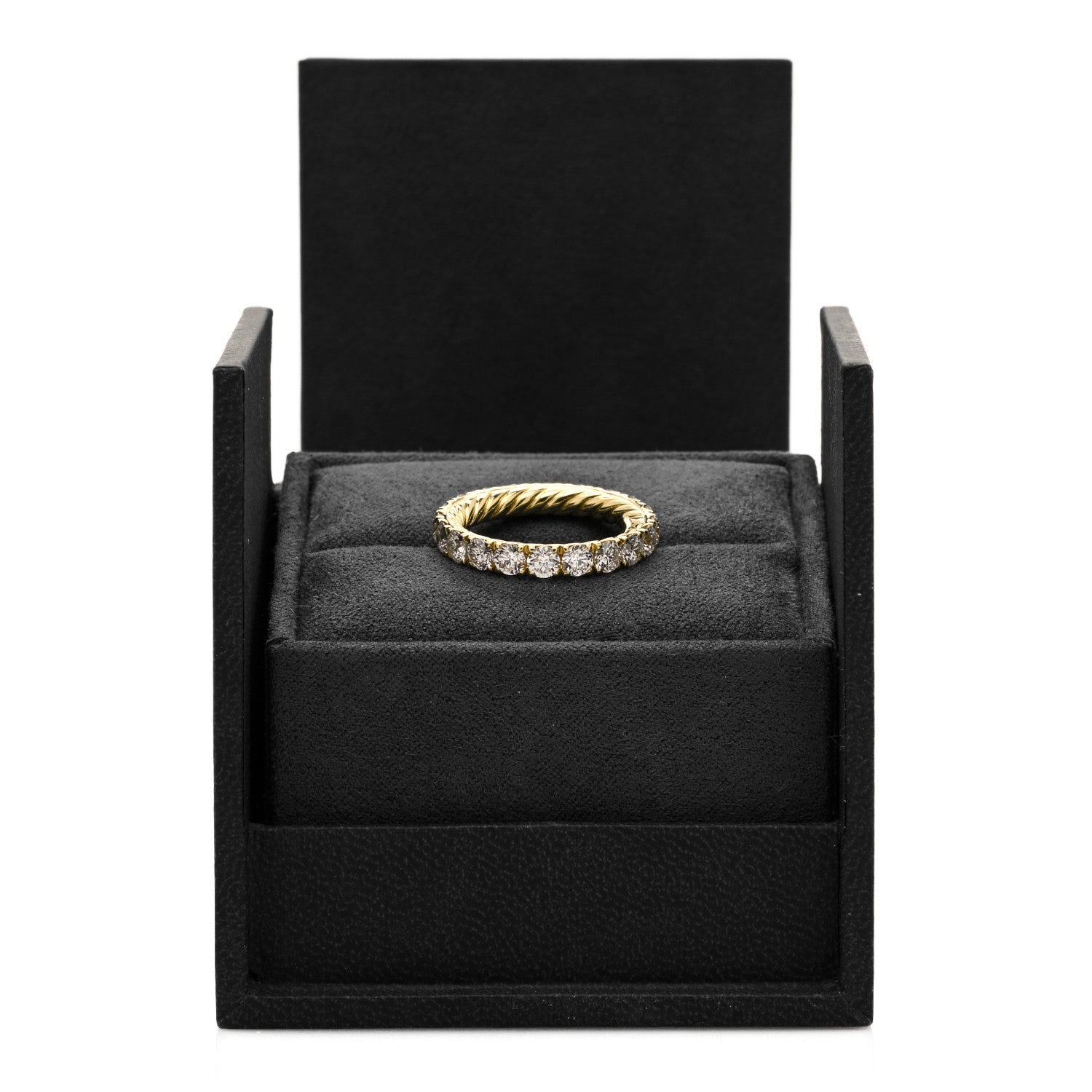 David Yurman 18K Yellow Gold Diamond 3.6mm Eden Eternity Wedding Band Ring 54 6.75 5 of 5