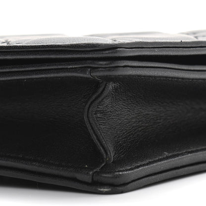 Christian Dior Lambskin Cannage Lady Dior Chain Wallet Black 11 of 12