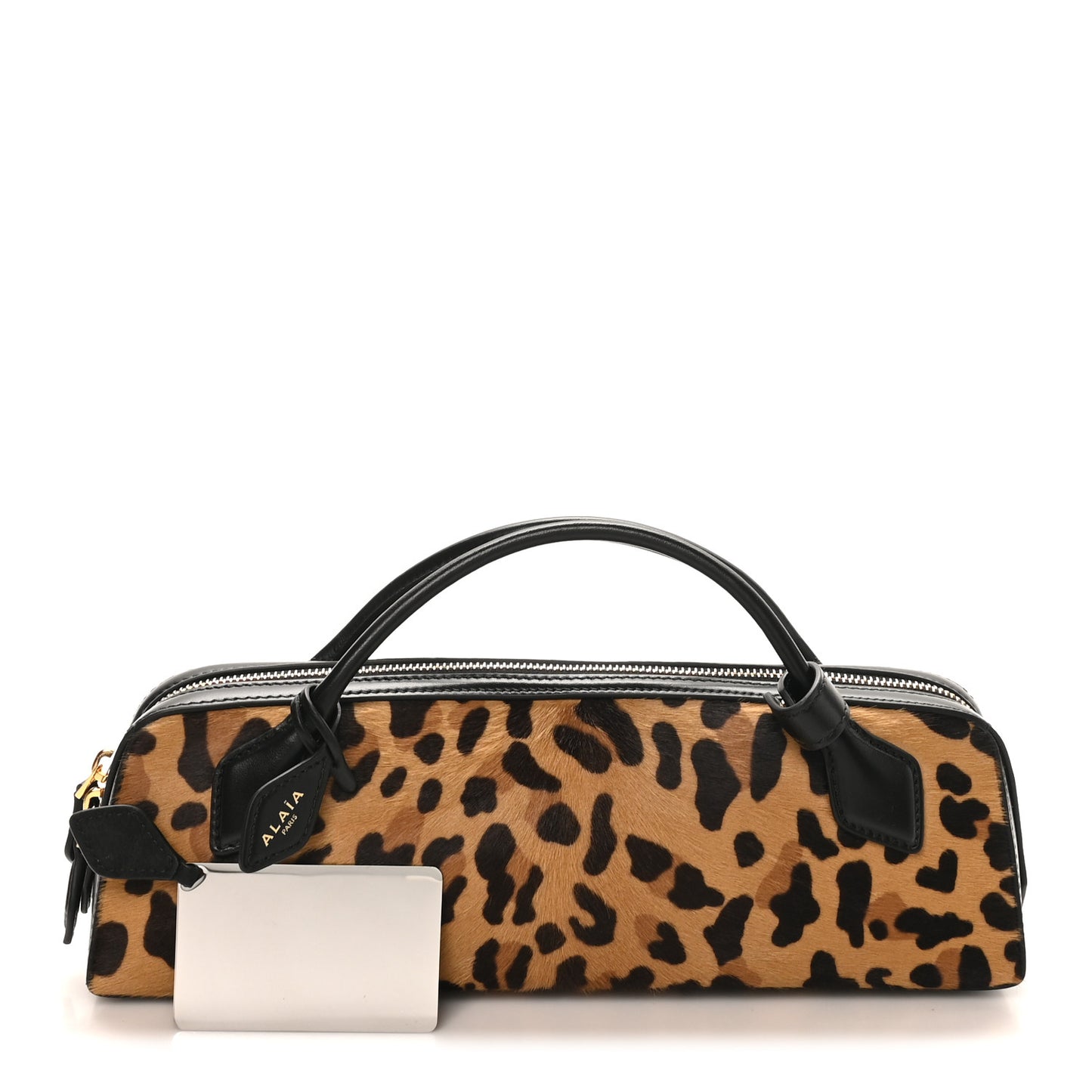Calf Hair Leopard Print Le Teckel Clutch Brun Sepia