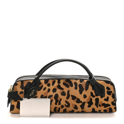 Alaia Calf Hair Leopard Print Le Teckel Clutch Brun Sepia 3 of 10
