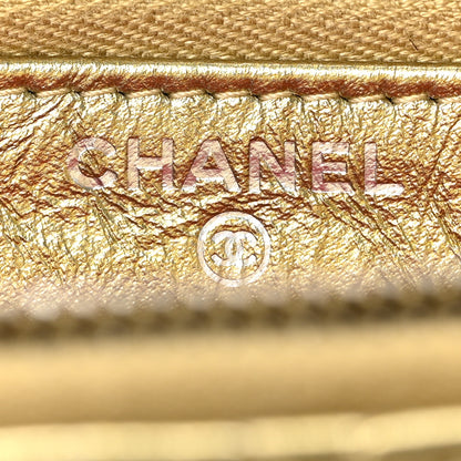 Chanel Metallic Aged Calfskin Quilted Small Gabrielle Clutch With Chain Gold 6 of 9