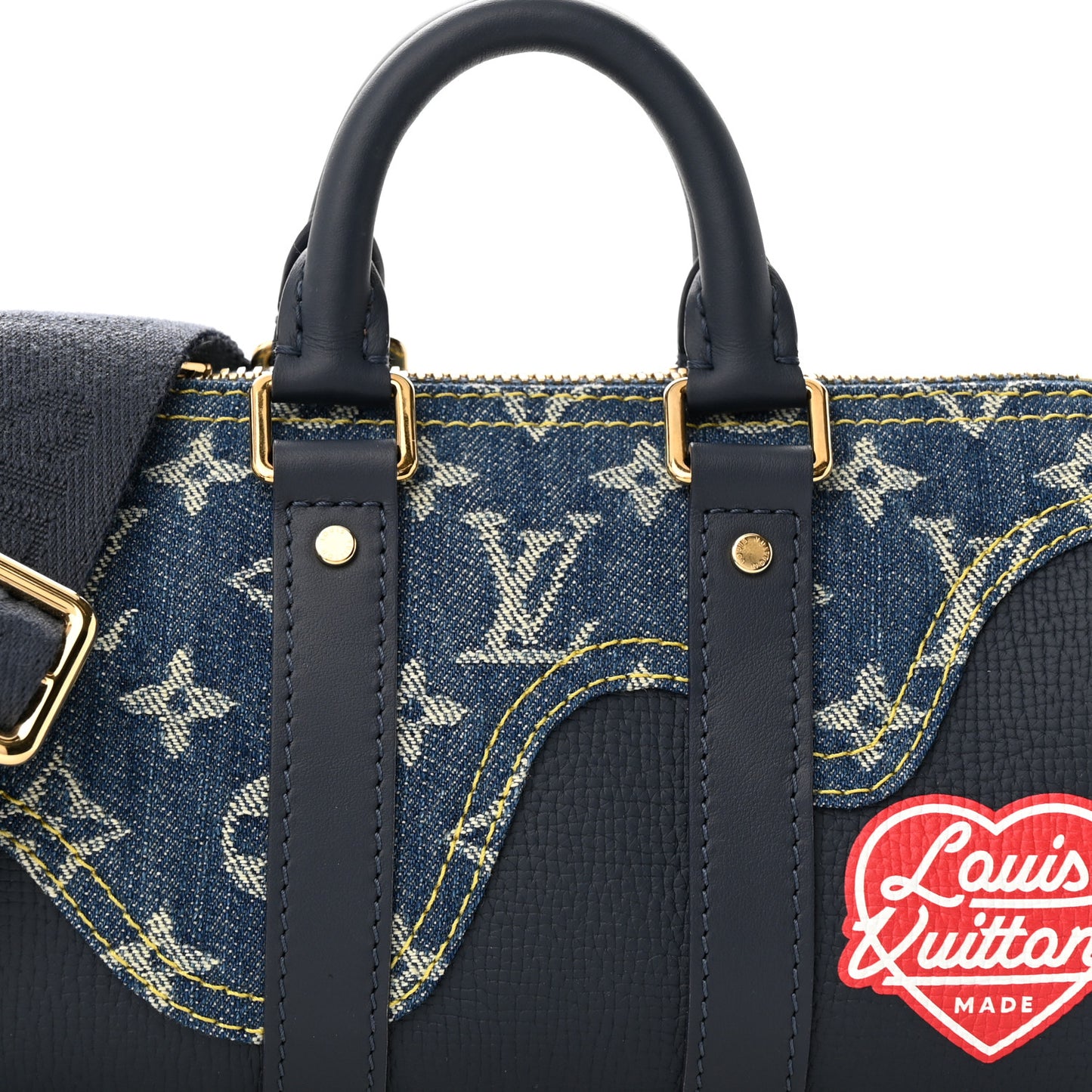 Taurillon Monogram Denim Drip Keepall XS Blue