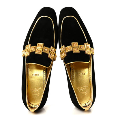 Christian Louboutin Veau Velour Mens Night On The Gange Diwali Flat Loafer 10  43 Black 2 of 9