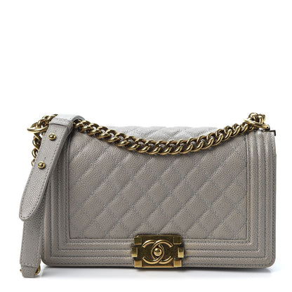 Chanel Caviar Quilted Medium Boy Flap Dark Beige 1 of 14