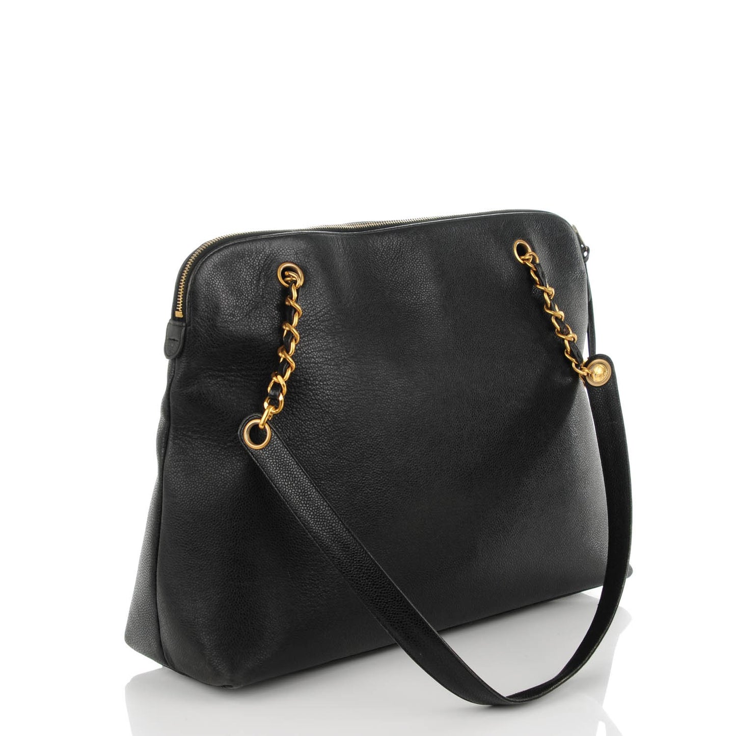 Caviar Large CC Shoulder Bag Black