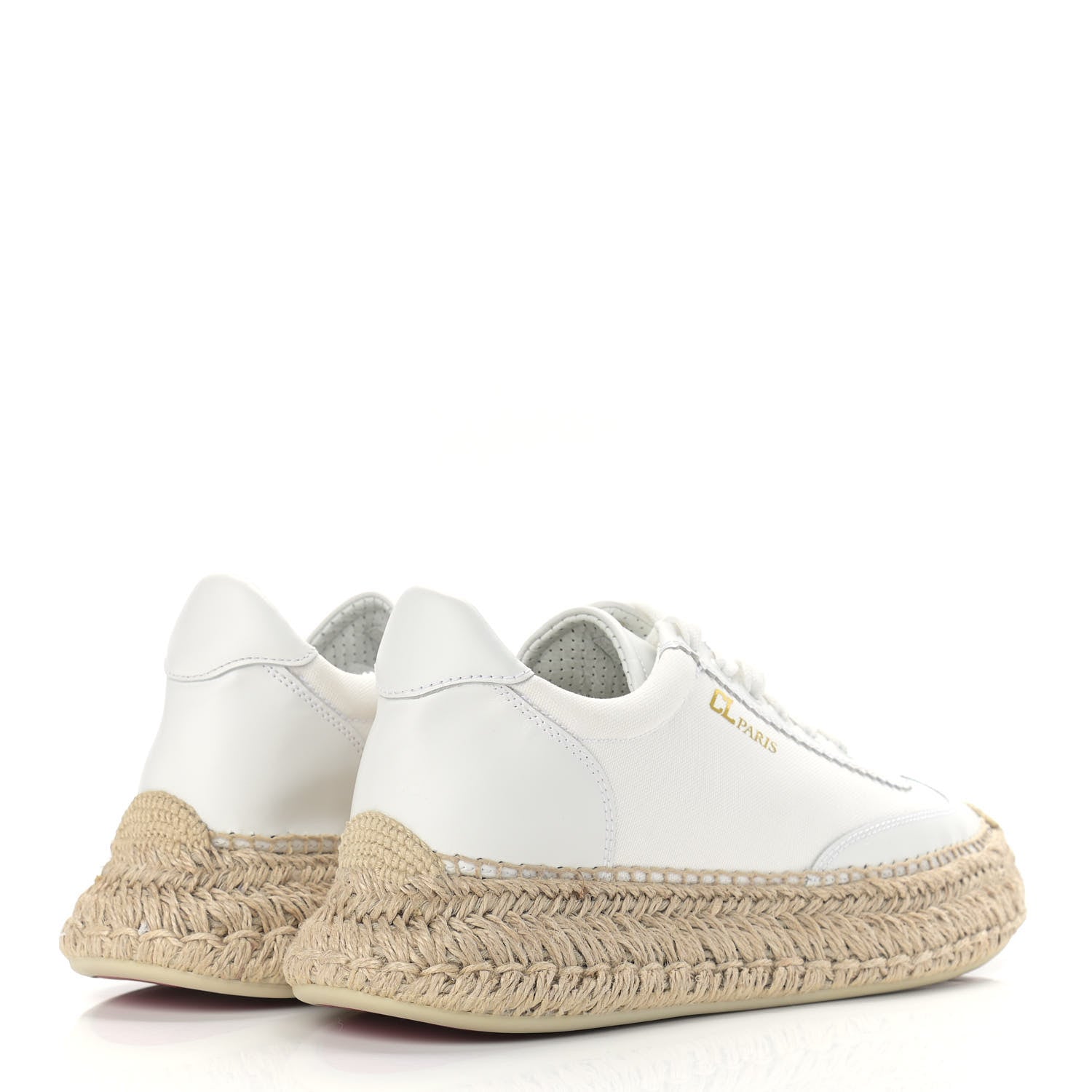 Christian Louboutin Toile Calfskin Espasneak Flat Sneaker 39 Ivory 4 of 8