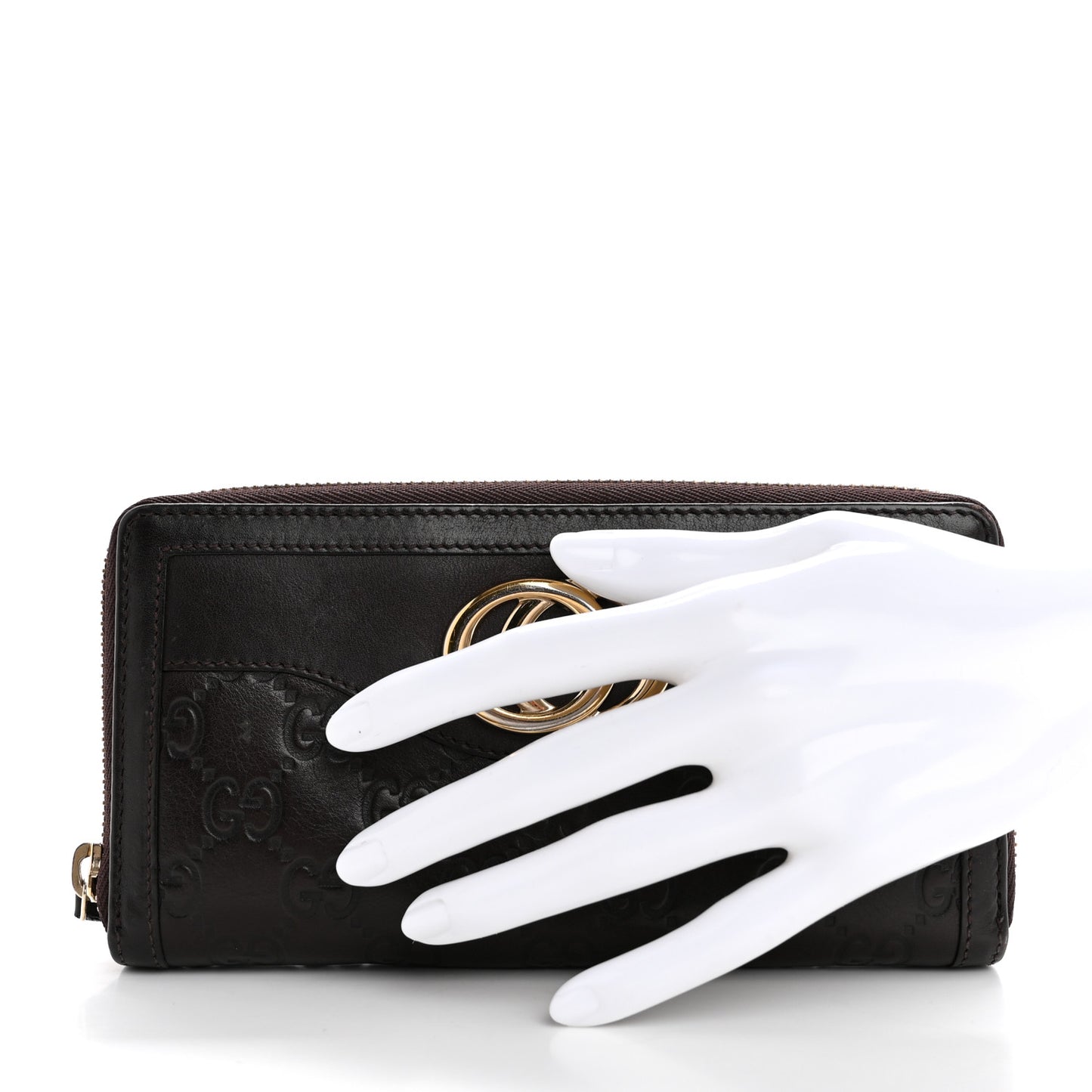 Guccissima Signature Sukey Zip Around Wallet Brown
