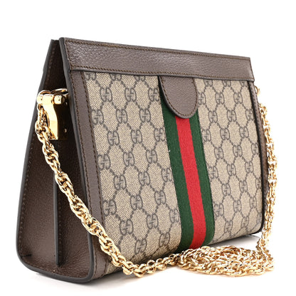 Gucci GG Supreme Monogram Web Small Ophidia Chain Shoulder Bag Brown 3 of 11