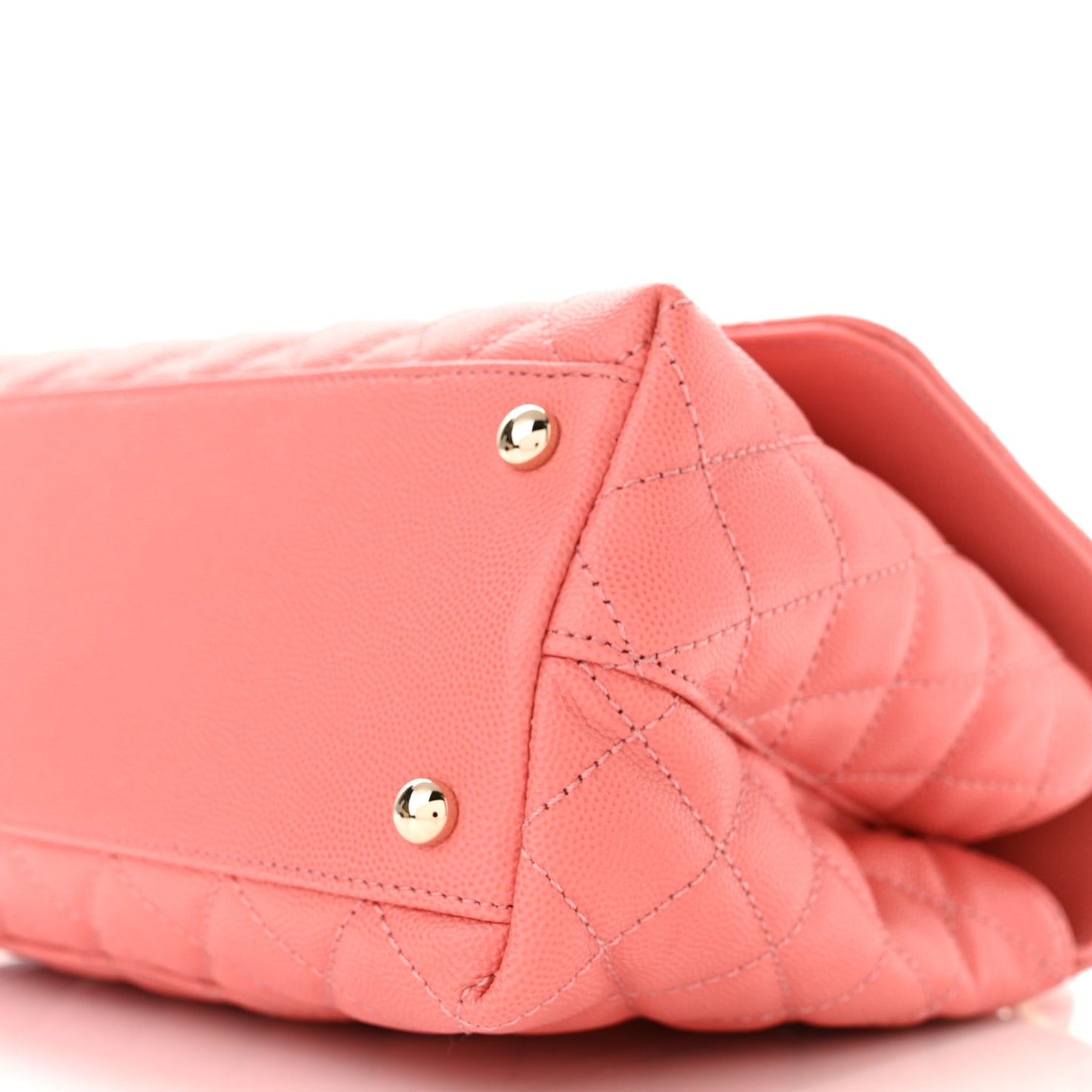 Caviar Quilted Small Coco Handle Flap Pink
