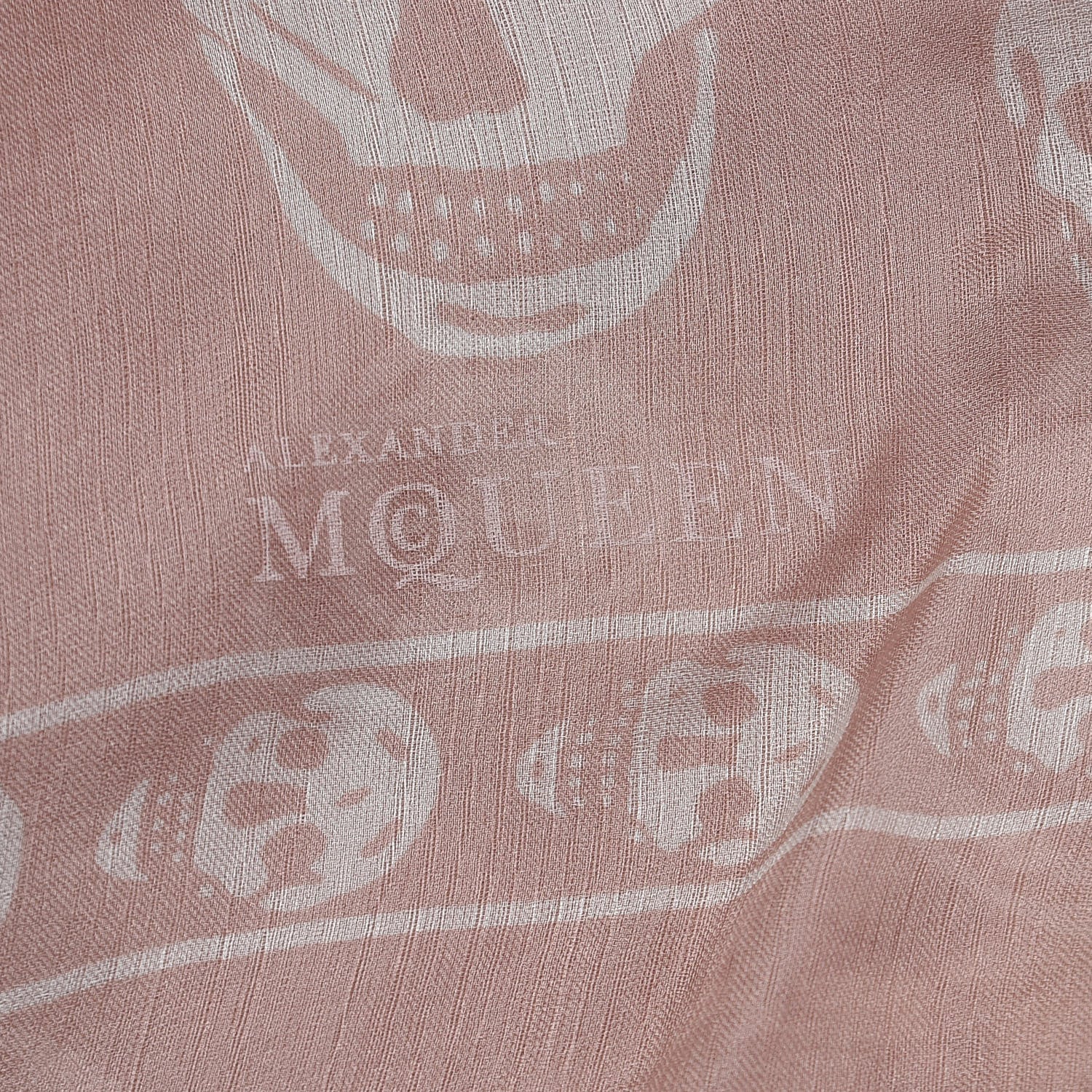 Alexander McQueen Silk Chiffon Skull Scarf Pink 5 of 5