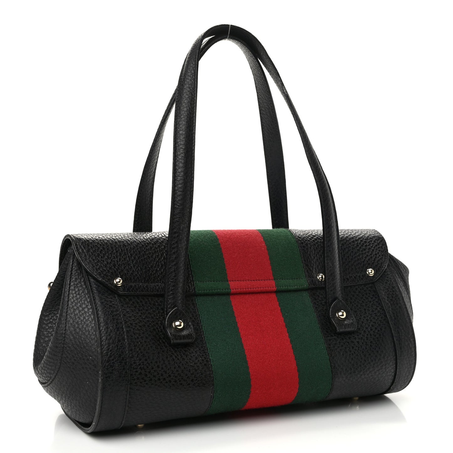 Calfskin Web Bamboo Bullet Satchel
