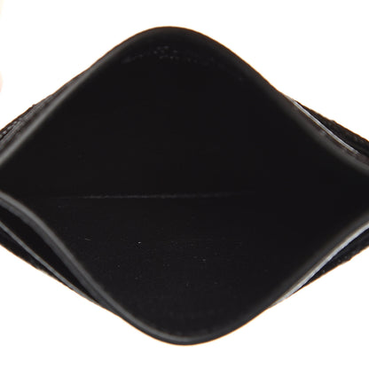 Saint Laurent Grain De Poudre Matelasse Chevron Monogram Credit Card Case Black 5 of 7