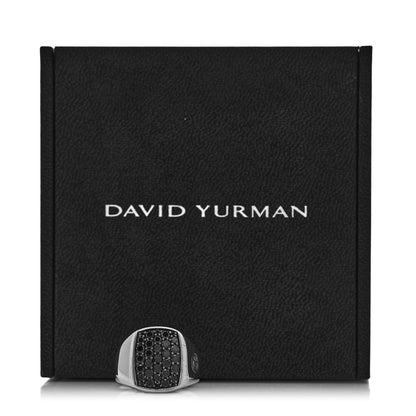 David Yurman Sterling Silver Black Diamond Streamline Signet Ring 52 6 6 of 6