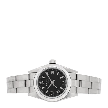Rolex Stainless Steel 24mm Oyster Perpetual Watch Black 76080 2 of 4