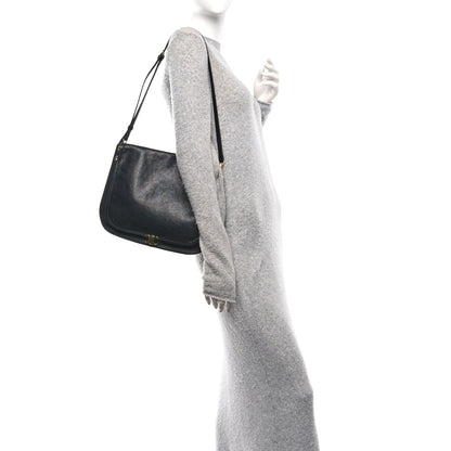 Celine Shiny Lambskin Soft Triomphe Besace Bag Black 2 of 9