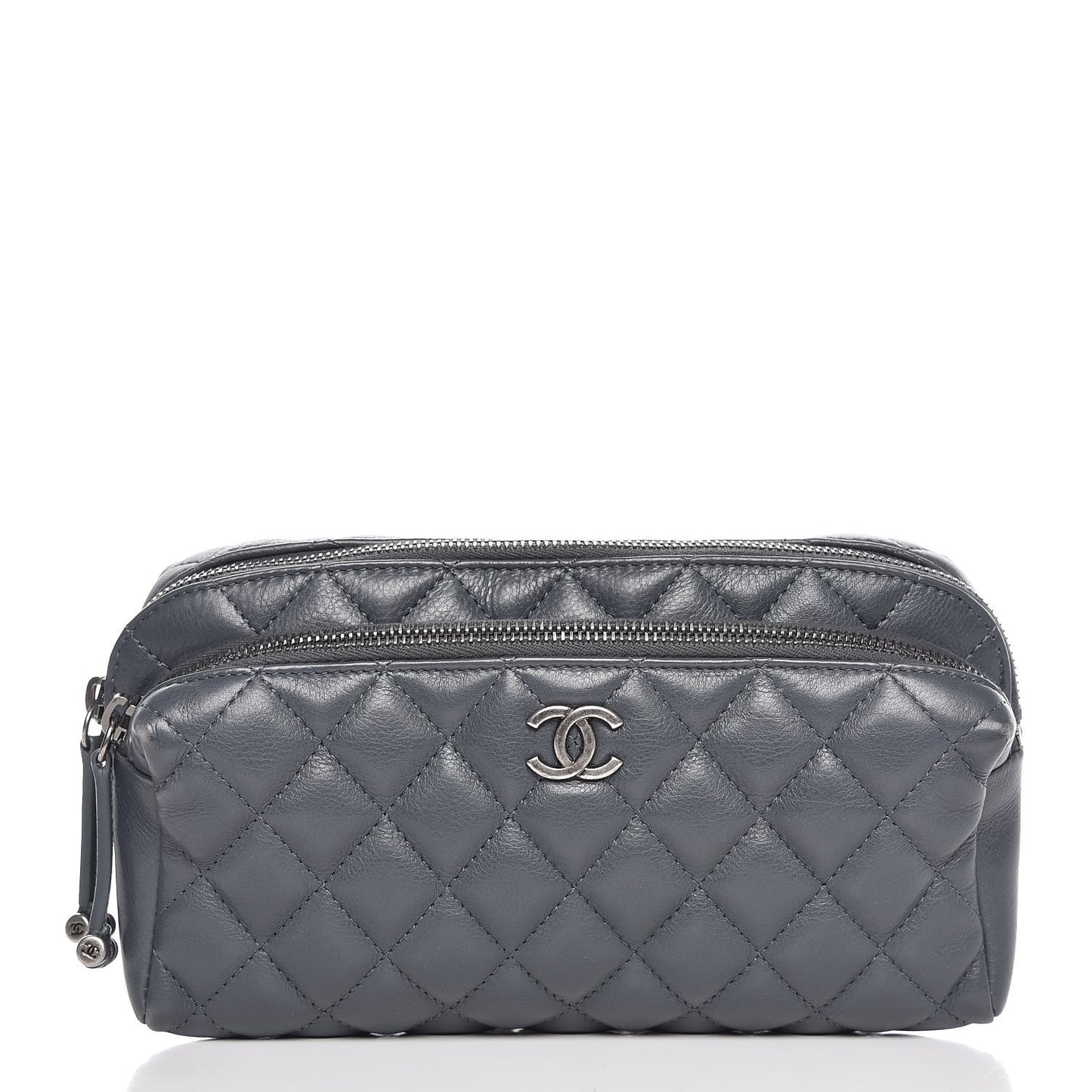 Calfskin Quilted Waist Bag Dark Gray