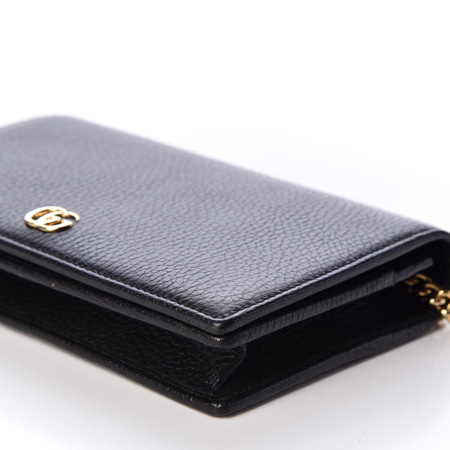 Gucci Calfskin Mini GG Marmont Chain Wallet Black 7 of 9