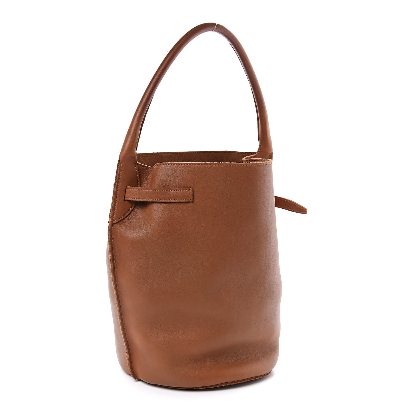 Soft Bare Calfskin Big Bag Bucket Tan