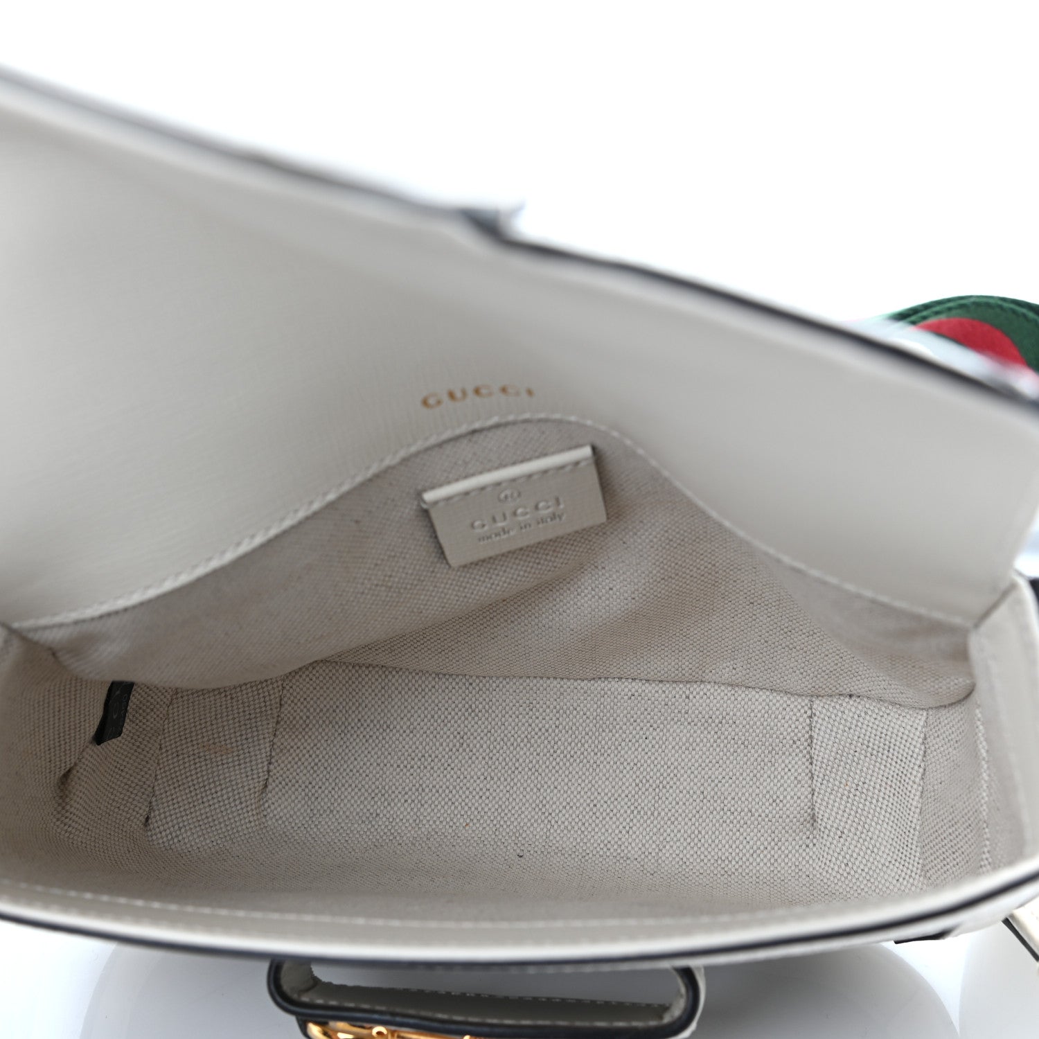 Gucci GG Supreme Monogram Web Mini Horsebit 1955 Shoulder Bag Beige Mystic White 5 of 11