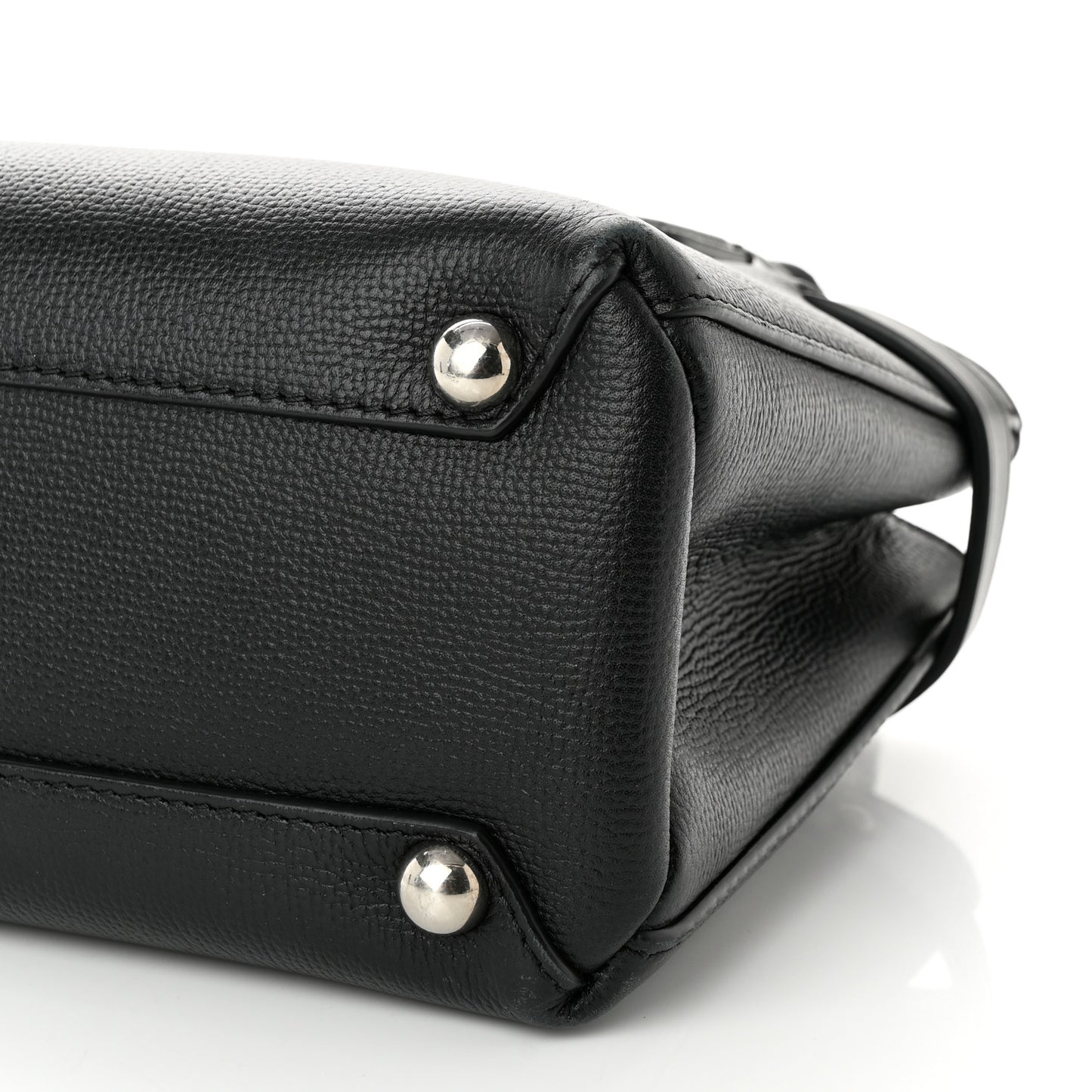 Grainy Calfskin House Check Baby Banner Tote Black