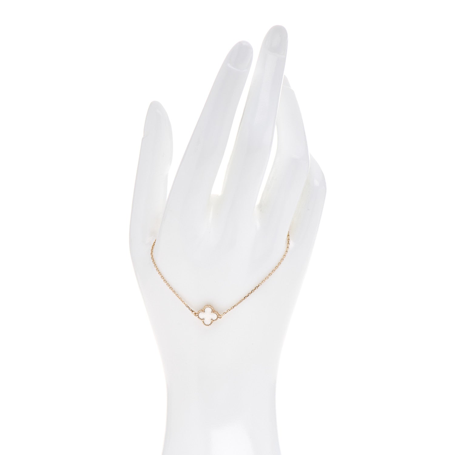 Van Cleef & Arpels 18K Yellow Gold Mother of Pearl Sweet Alhambra Bracelet 2 of 5