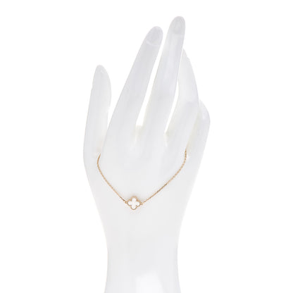 Van Cleef & Arpels 18K Yellow Gold Mother of Pearl Sweet Alhambra Bracelet 2 of 5