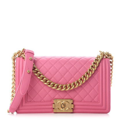 Chanel Calfskin Quilted Medium Boy Flap Pink 1 of 9