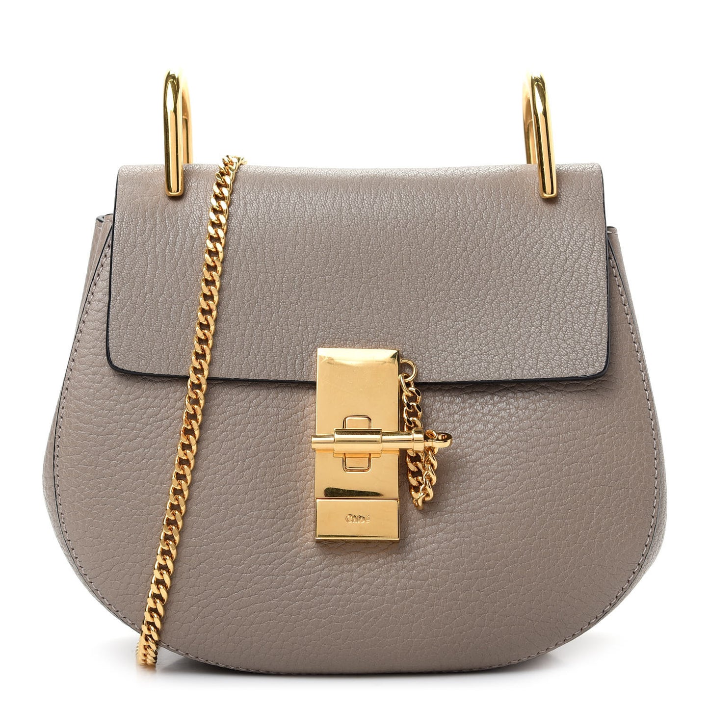 Grained Lambskin Mini Drew Shoulder Bag Motty Grey