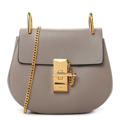Chloe Grained Lambskin Mini Drew Shoulder Bag Motty Grey 1 of 9