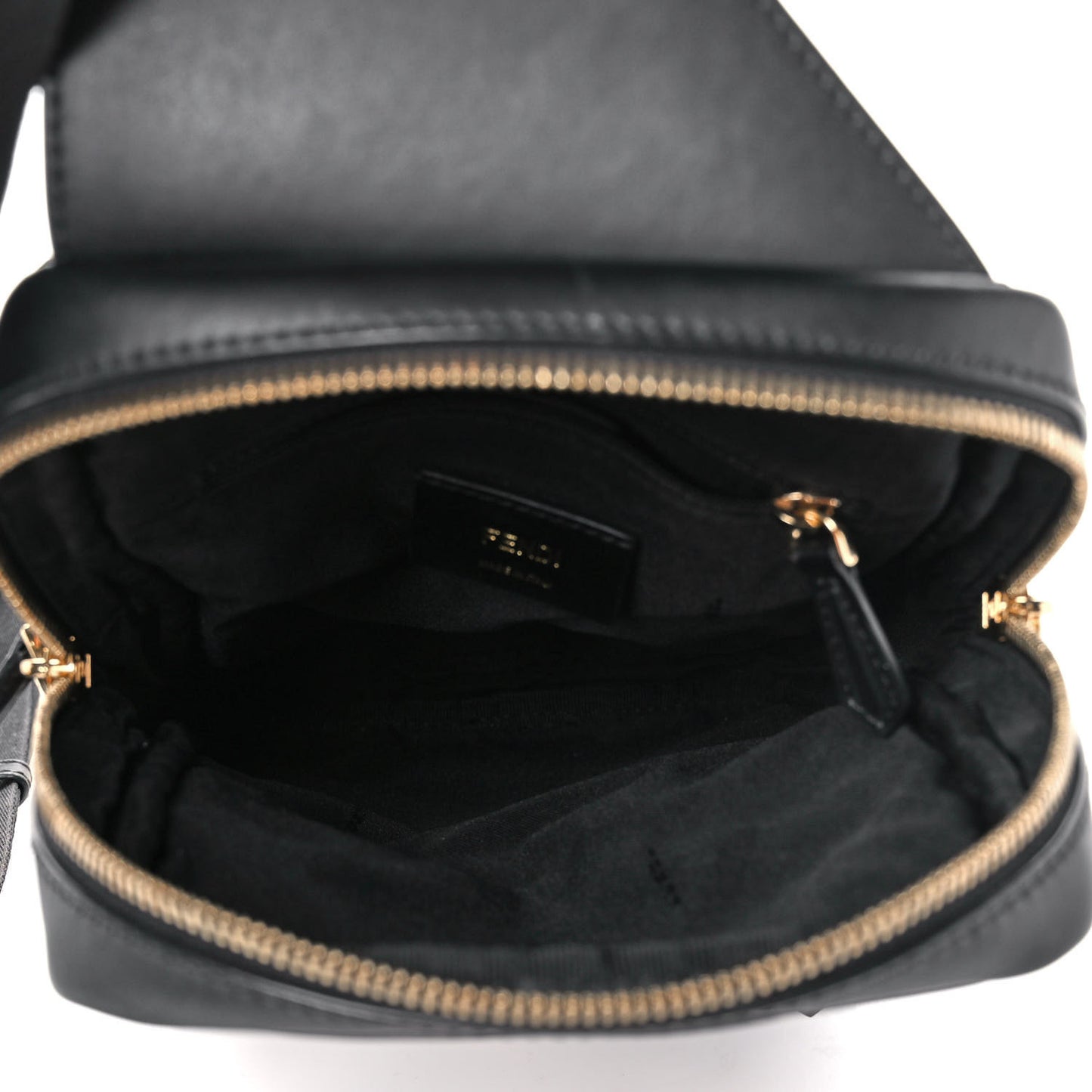 Nylon Vitello Liberty Metal Monster Eyes Sling Bag Black