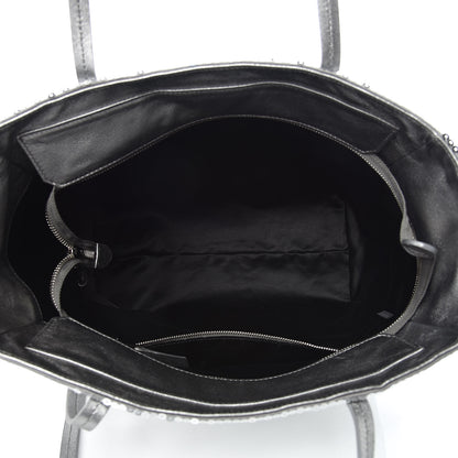 Miu Miu Paillettes Sequin Logo Tote Argento 5 of 6