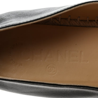 Chanel Lambskin CC Espadrilles 38 Black 8 of 9