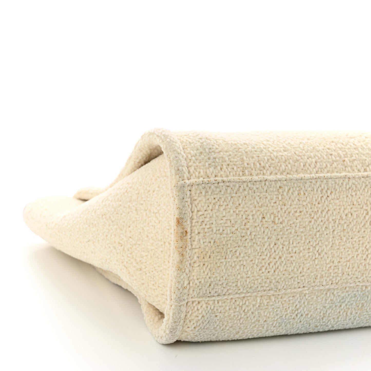 Lurex Boucle Small Deauville Tote White