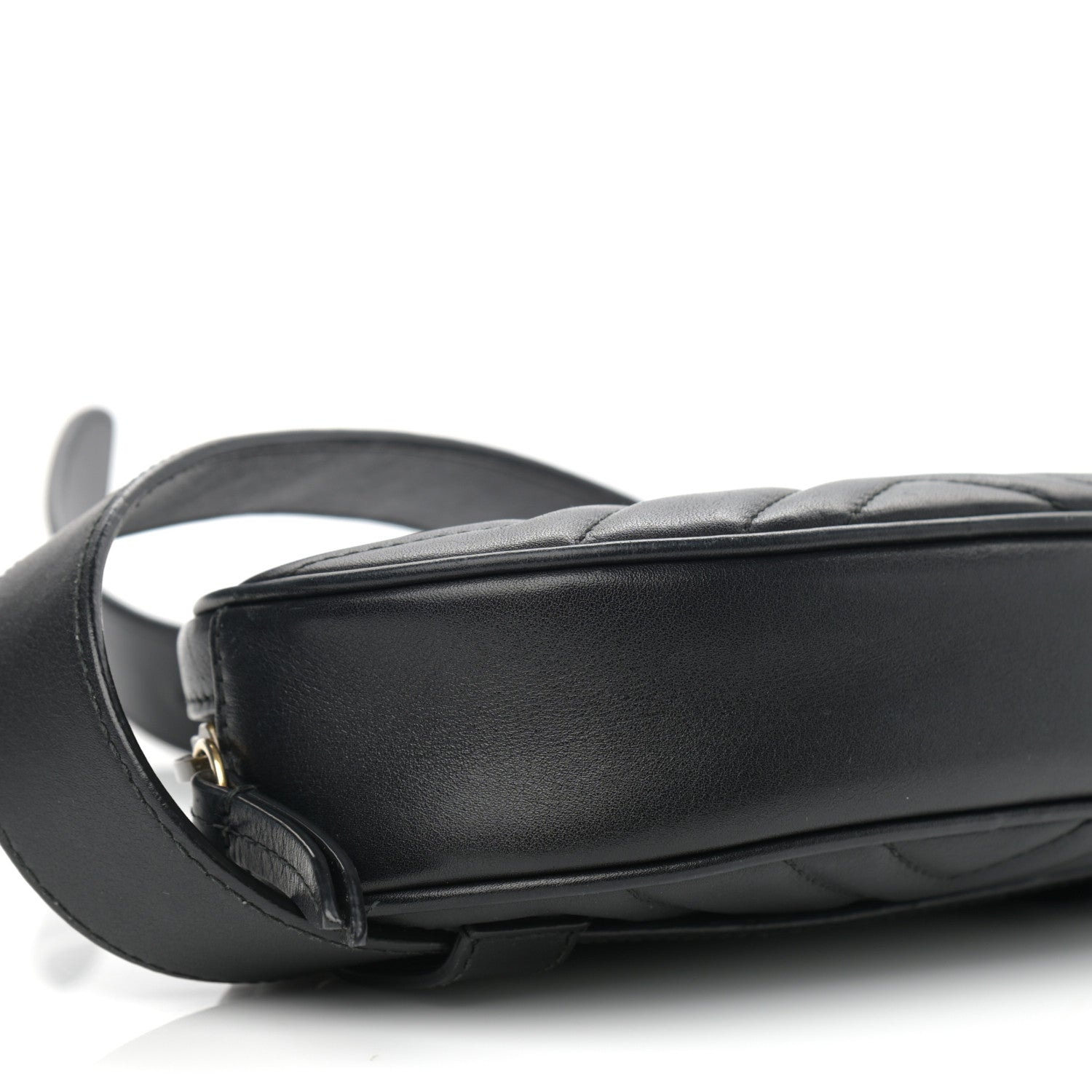 Gucci Calfskin Matelasse GG Marmont Belt Bag 75 30 Black 9 of 11
