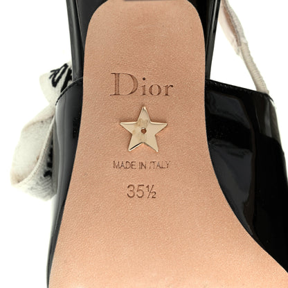 Christian Dior Patent Ribbon J'Adior Slingback 65mm Pumps 35.5 Black 6 of 8