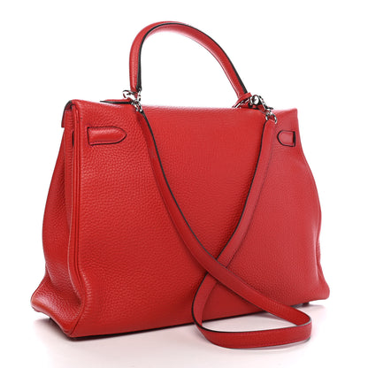 Hermes Taurillon Clemence Kelly Retourne 35 Rouge Casaque 3 of 14