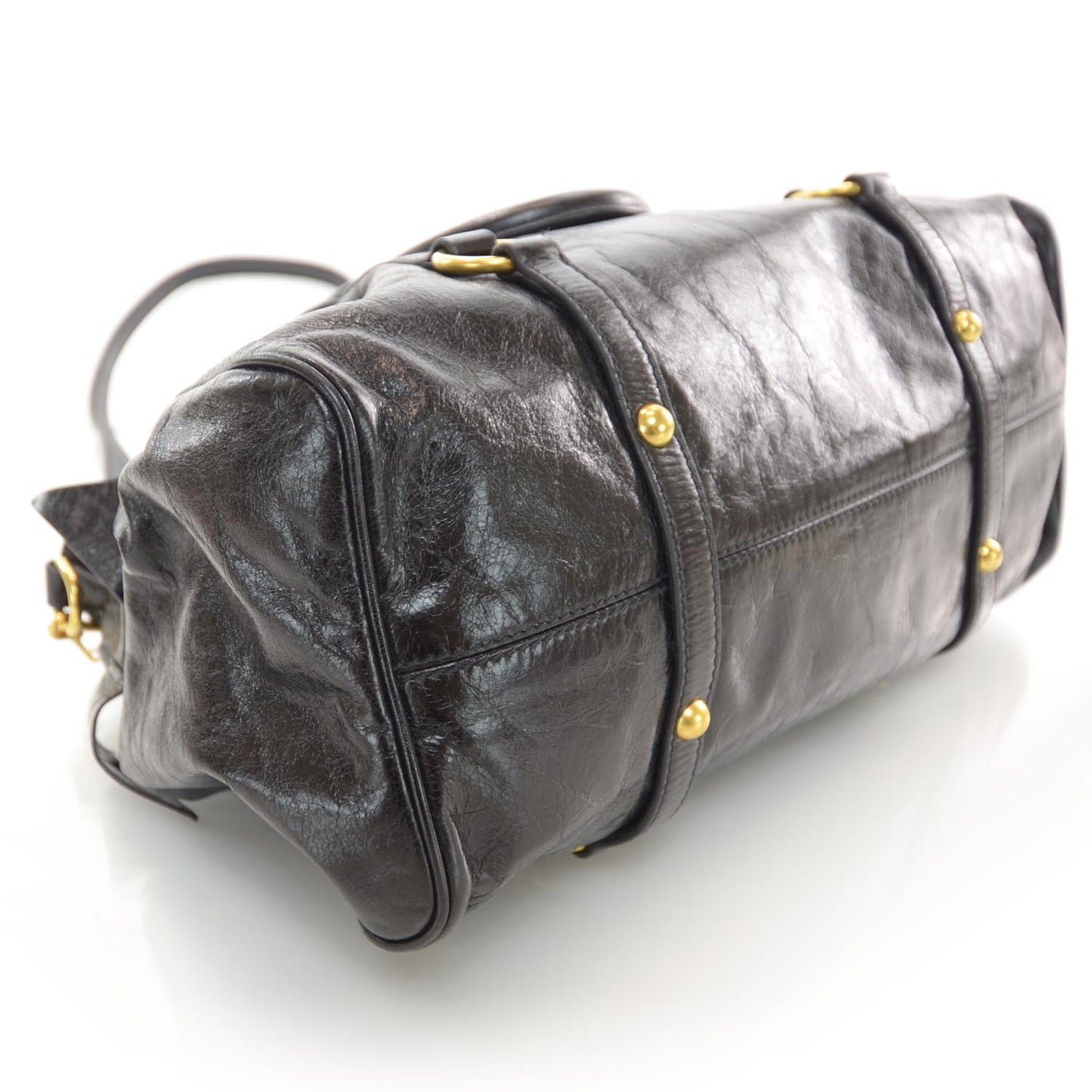 Leather Vitello Lux Bow Bag Black
