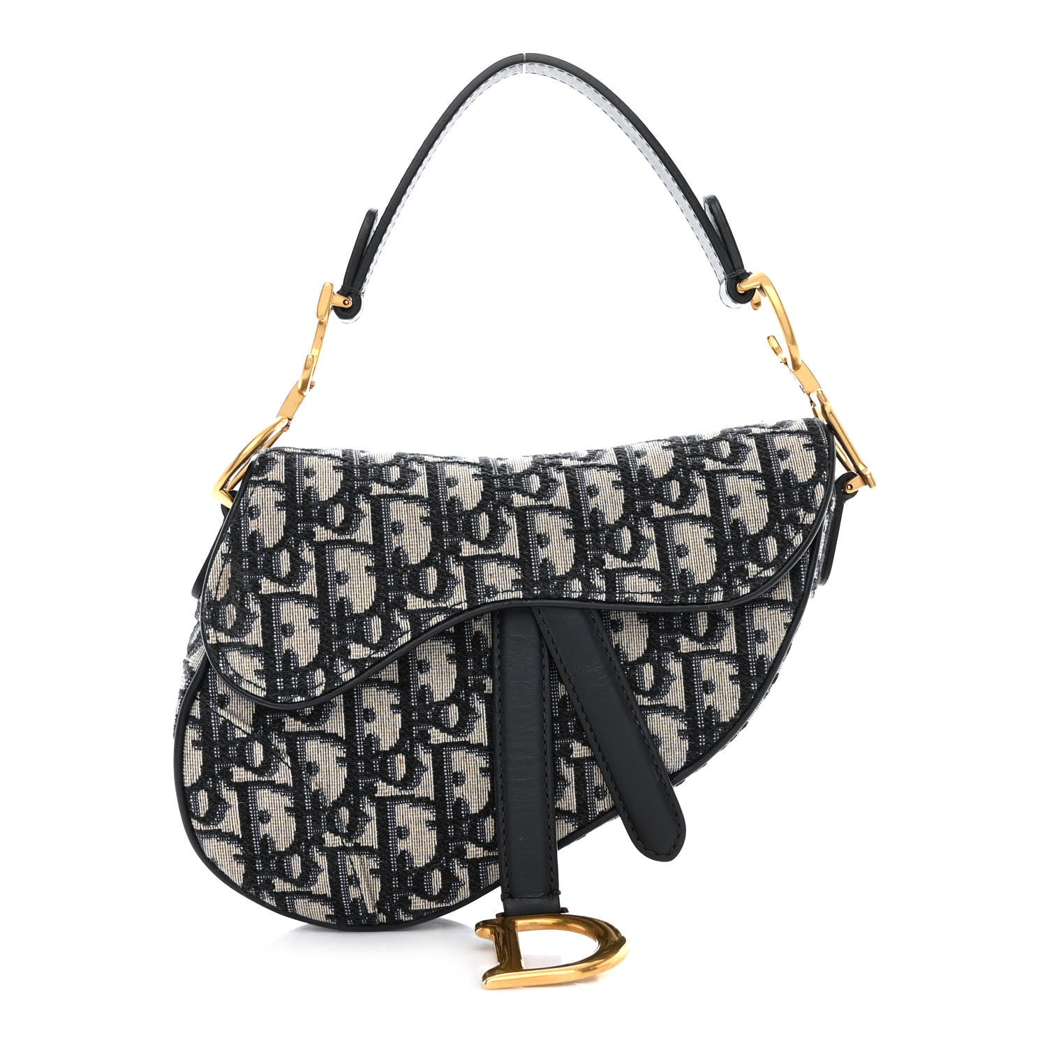 Christian Dior Oblique Mini Saddle Bag Blue 1 of 11