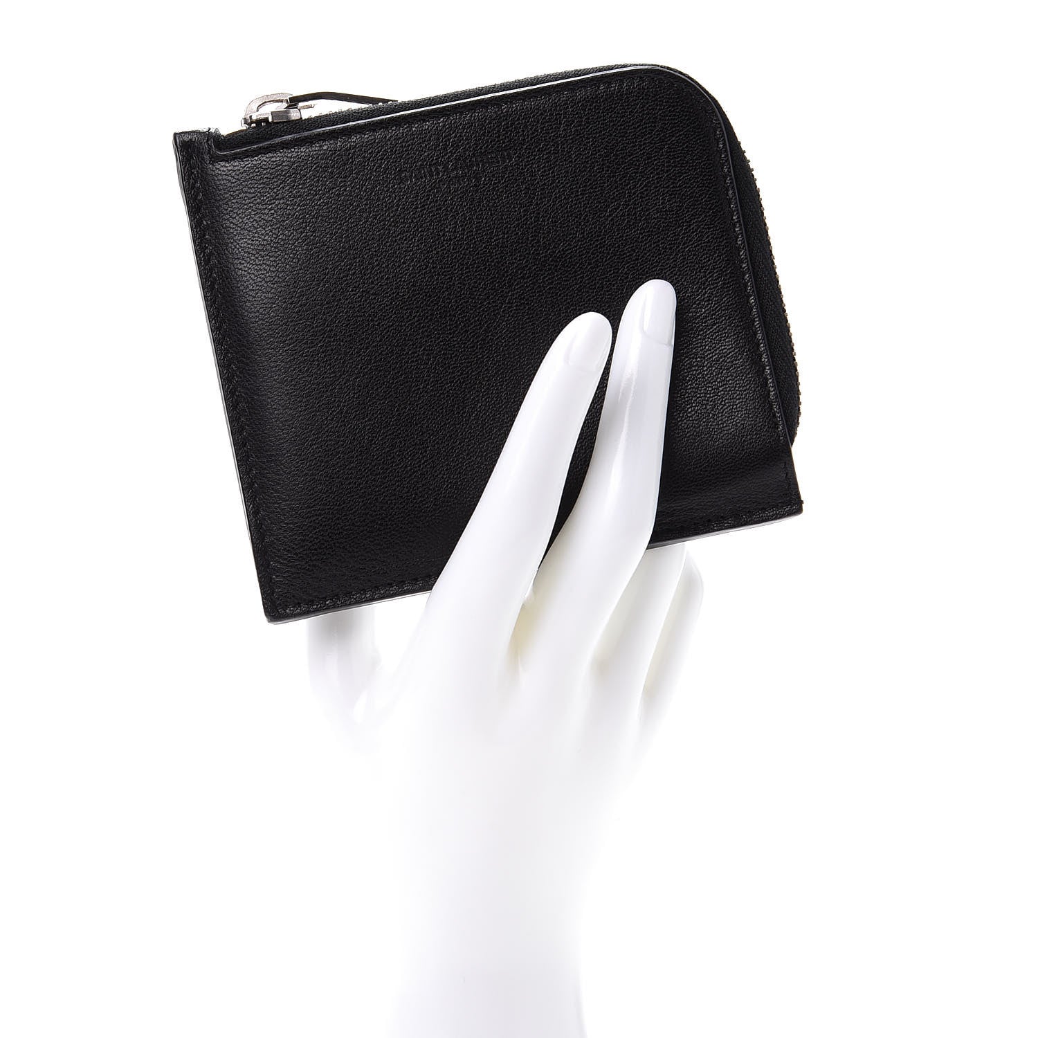 Saint Laurent Calfskin Rider California Zipped Coin Pouch Wallet Black 2 of 8