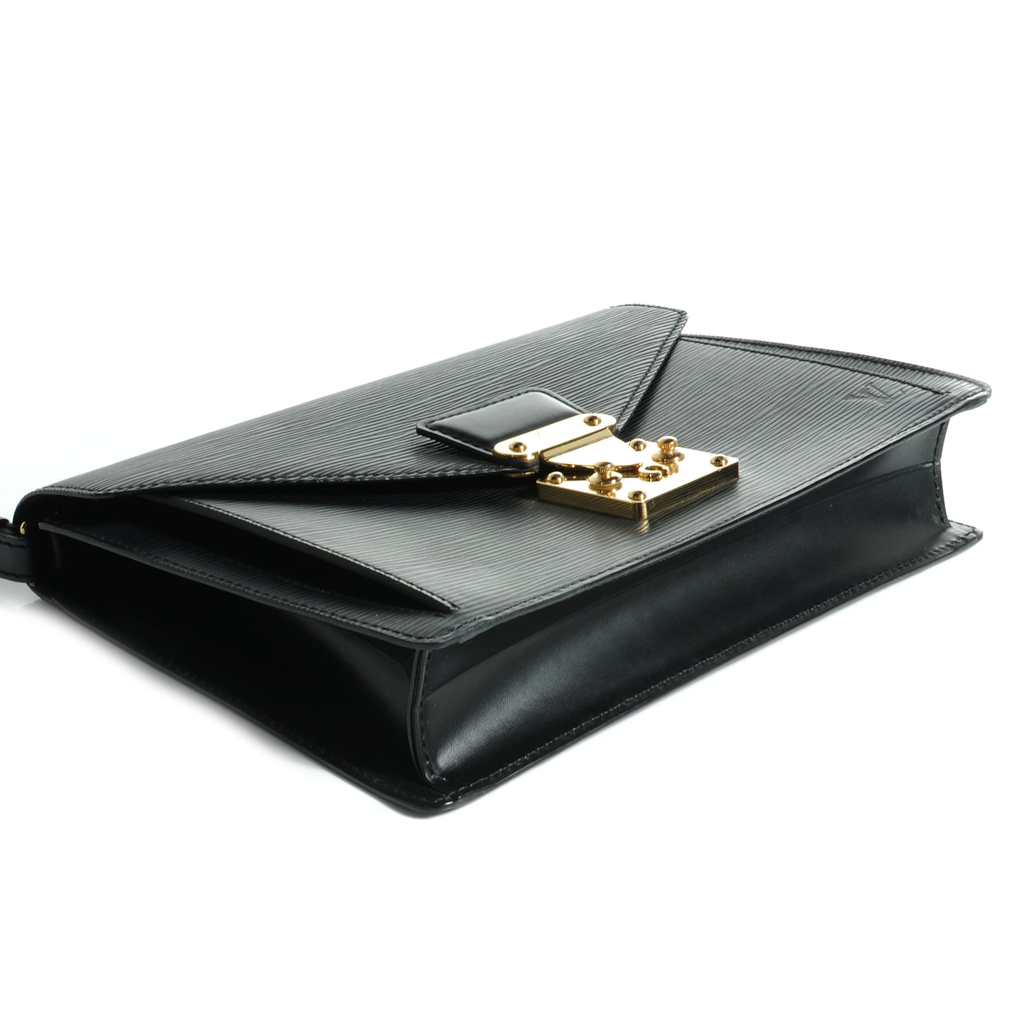 Epi Pochette Sellier Dragonne Clutch Black