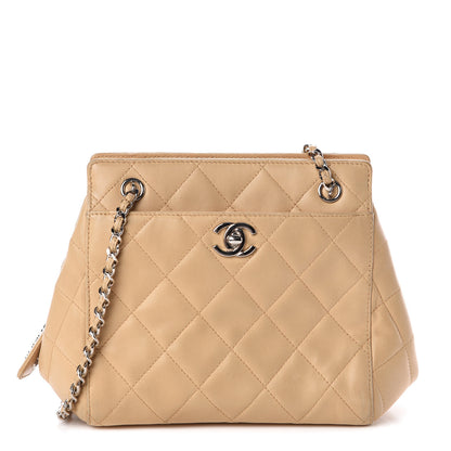 Chanel Lambskin Quilted Small Shoulder Bag Beige 1 of 10