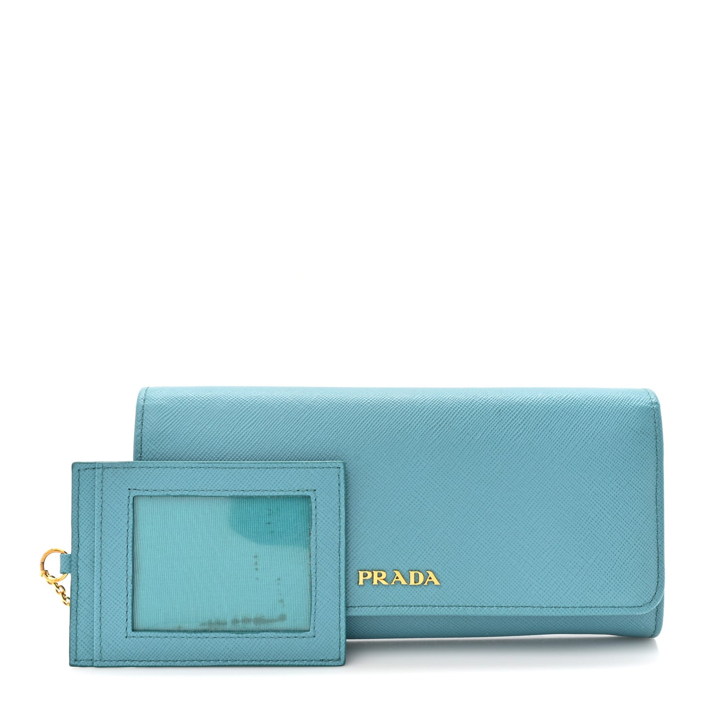 Saffiano Metal Continental Flap Wallet Turchese