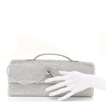 Bottega Veneta Nappa Crystal Long Andiamo Top Handle Clutch White 2 of 9
