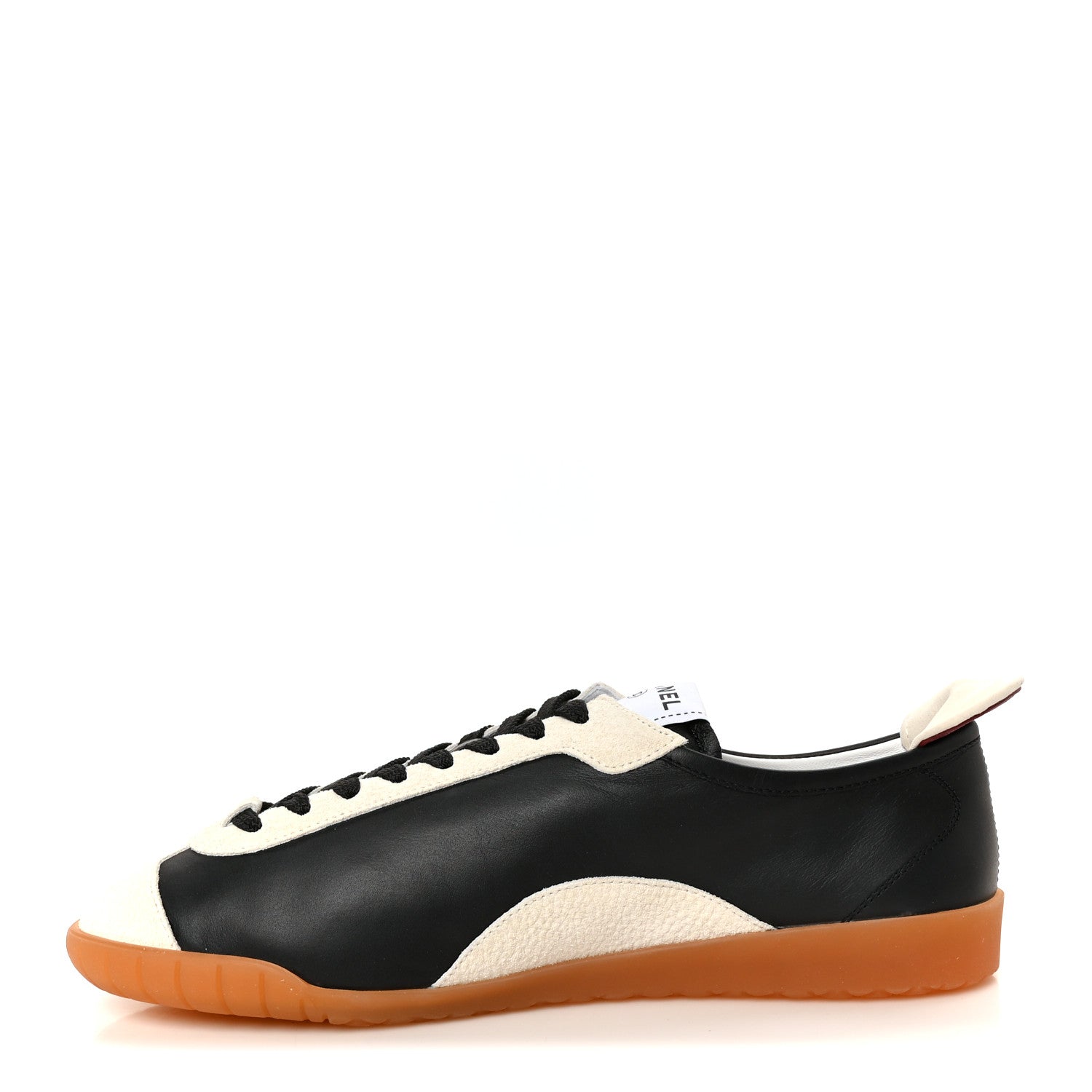 Chanel Calfskin Embossed Suede Sneakers 40 Black White 1 of 11