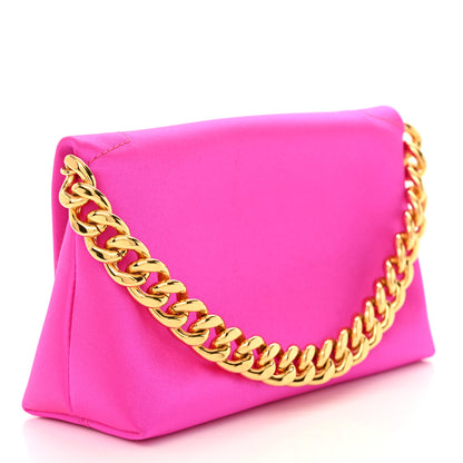 Tom Ford Satin Mini Label Chain Shoulder Bag Hot Pink 3 of 11