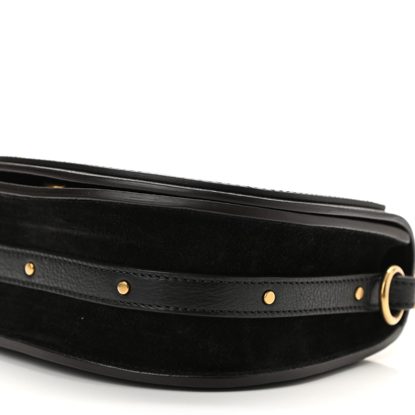 Calfskin Suede Small Nile Bracelet Bag Black
