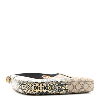 Gucci GG Supreme Monogram Snakeskin Small Jackie 1961 Hobo Beige Ebony 4 of 10
