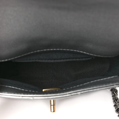 Chanel Metallic Lambskin Quilted Mini Side Note Flap Grey 5 of 11